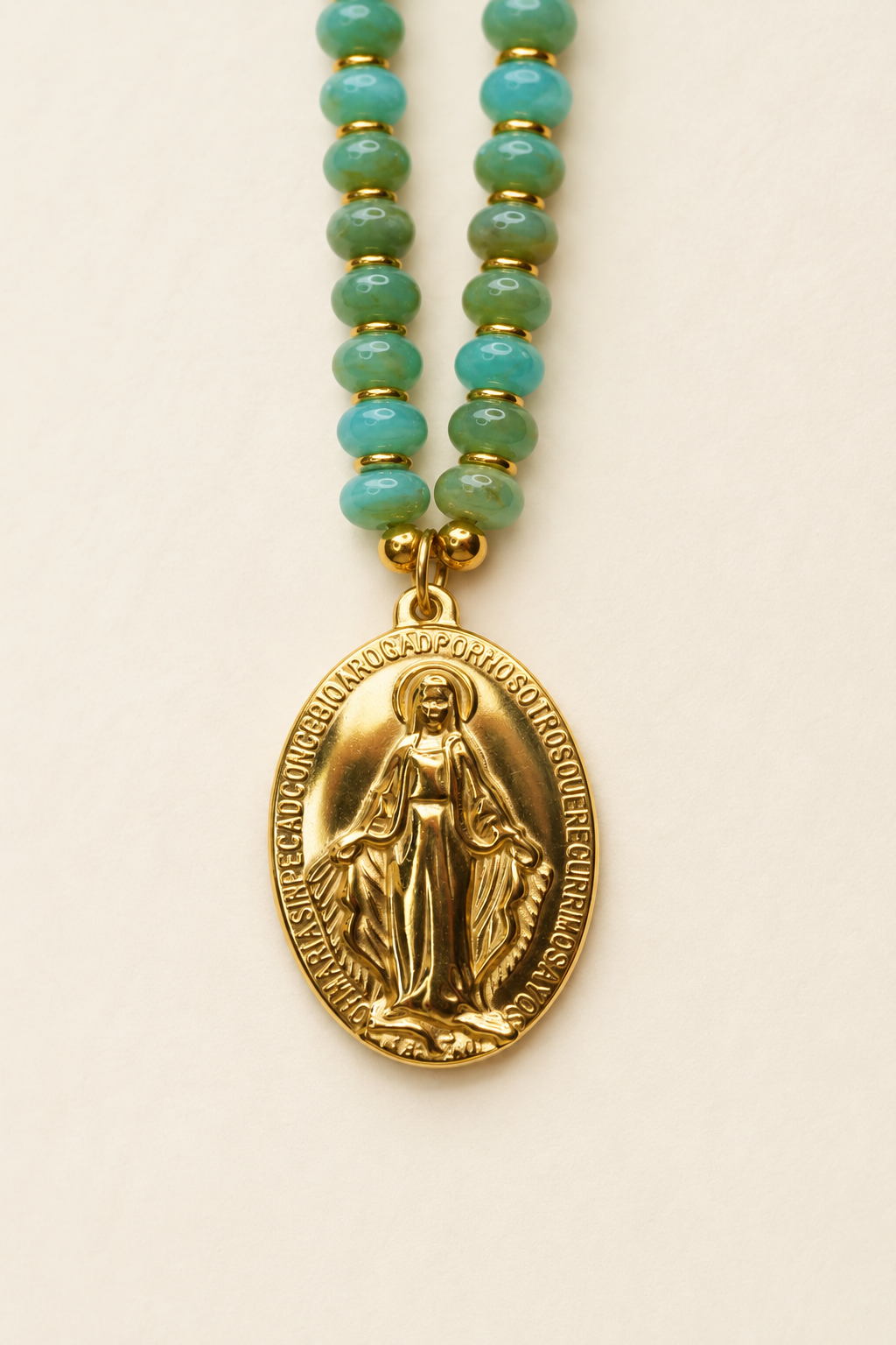 Colgante Virgen Azul Aqua